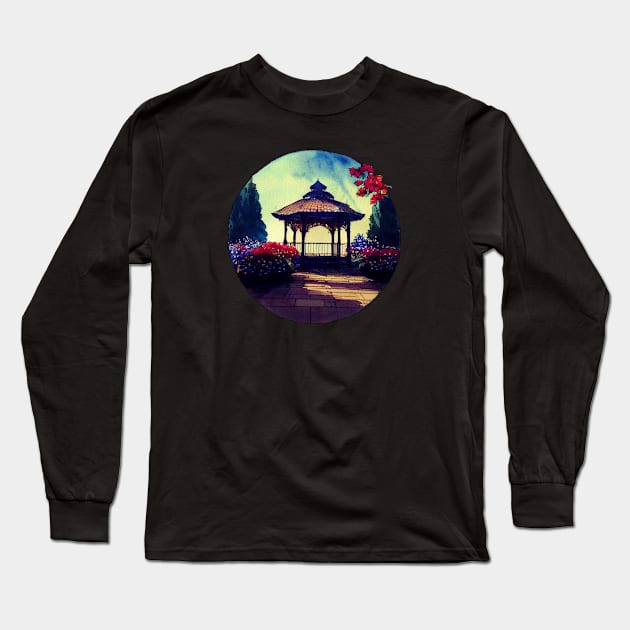 Gazebo at Town Square - Spring - Gilmore Long Sleeve T-Shirt by Fenay-Designs